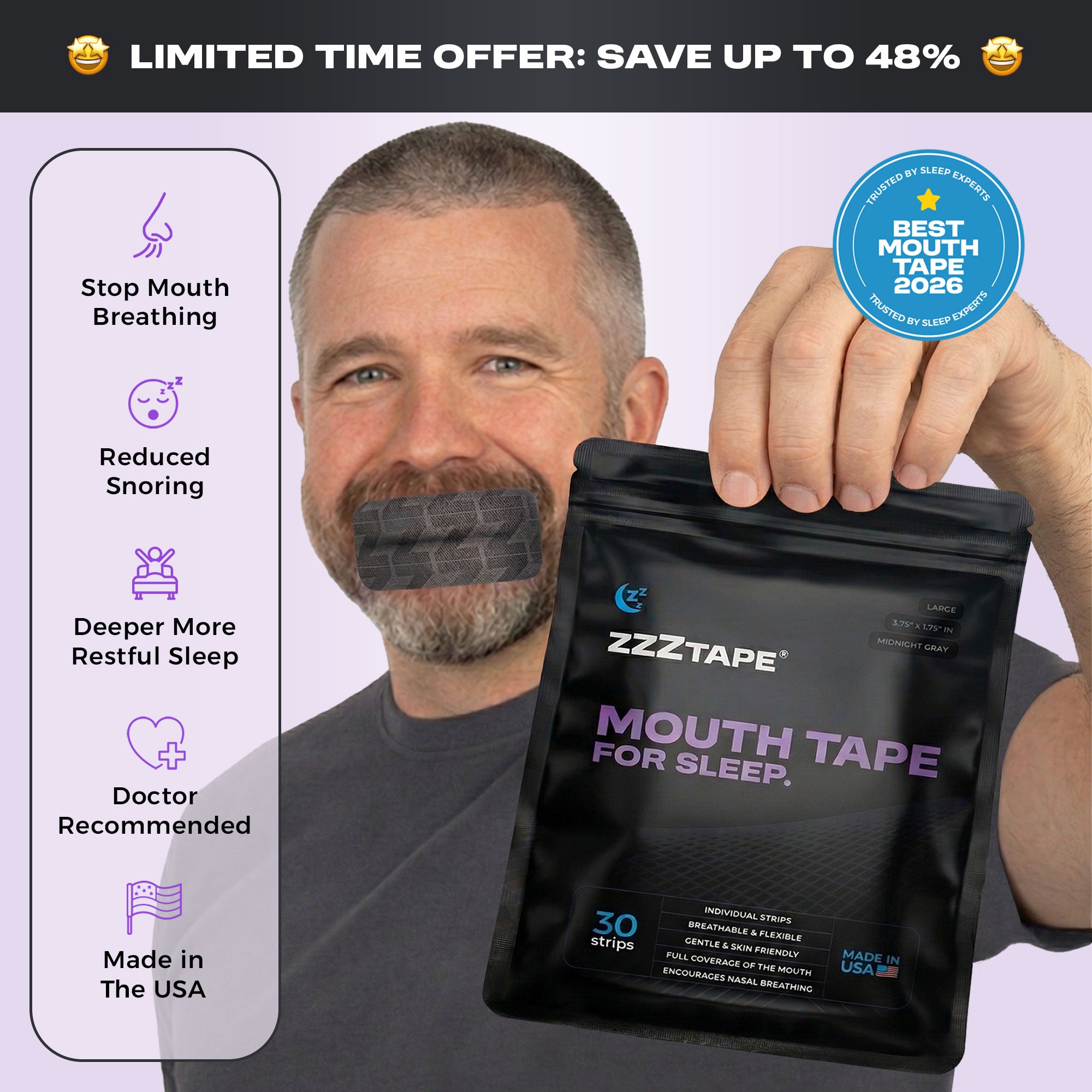ZzzTape mouth tape sizes and benefits