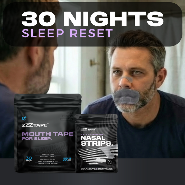 30-Night Sleep Reset – Mouth Tape for Sleep &amp; Nasal Strips Starter Setup
