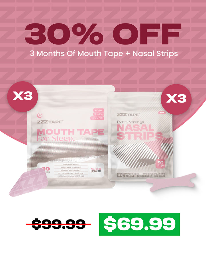 3 Month Mouth Tape + Nasal Strips Bundle