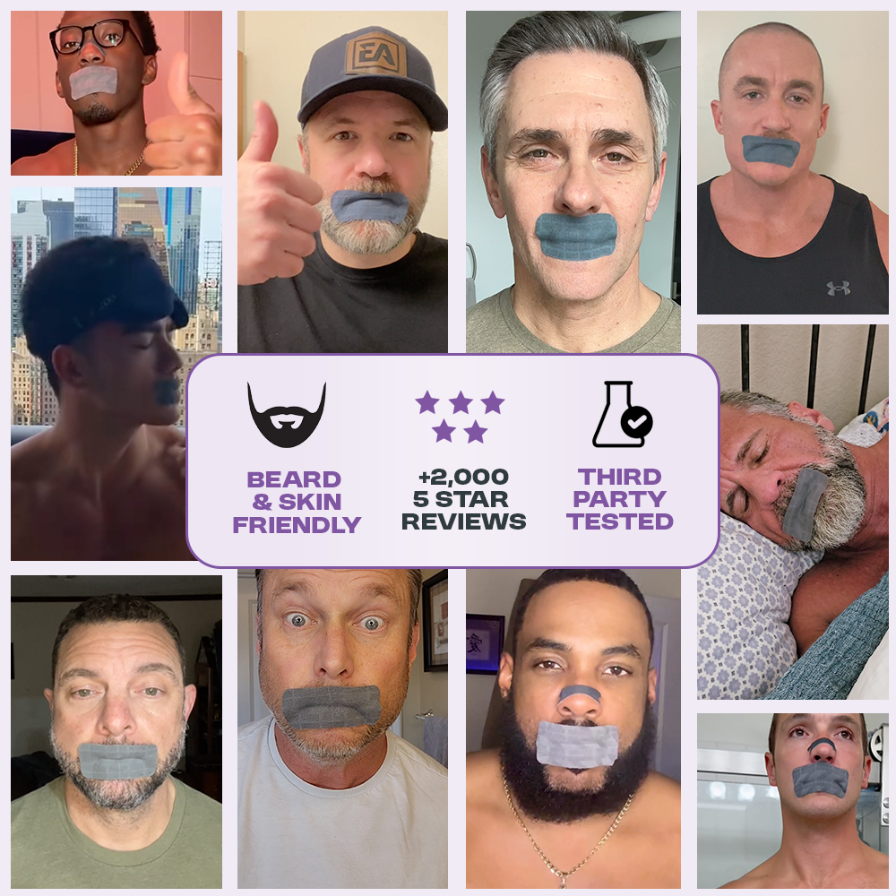 zzztape mouth tape for sleep benefits gray man beard large reviews men guys man husband athlete best